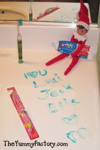 elf brushing teeth