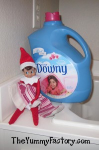 elf doing laundry