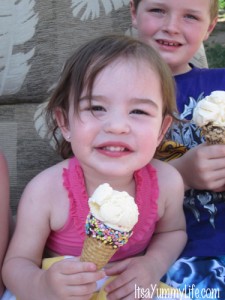 ella with ice cream