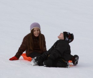 lexi and jack sledding