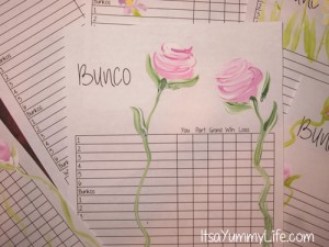 bunco sheet upclose